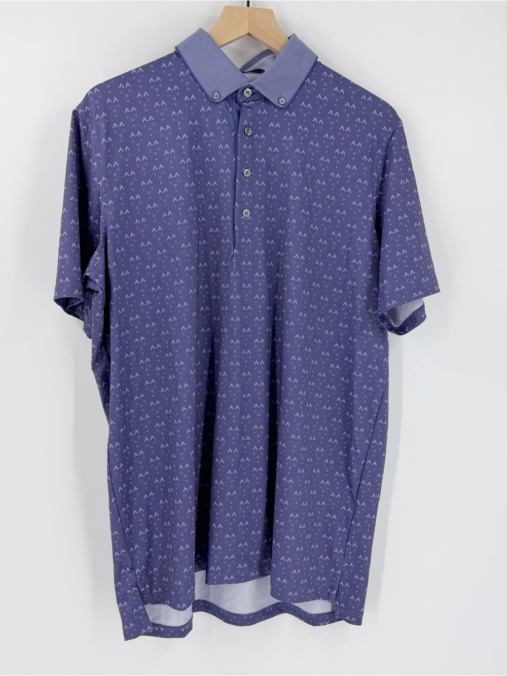 Greyson Men's Purple Patterned Polo Shirt Size Large Golf